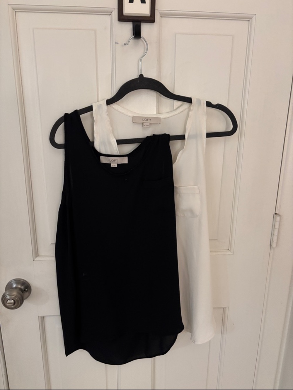 LOFT Black and White Dual Tank Tops x2